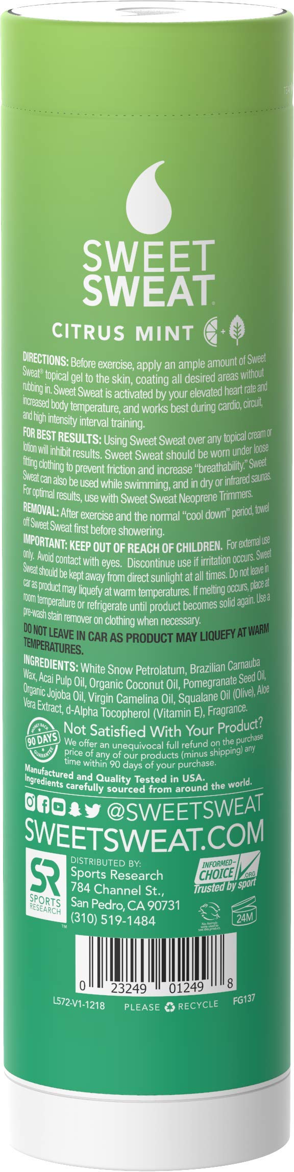 Sweet Sweat Citrus Mint 'Workout Enhancer' Gel - Maximize Your Exercise & Sweat Faster (6.4oz) - NewNest Australia