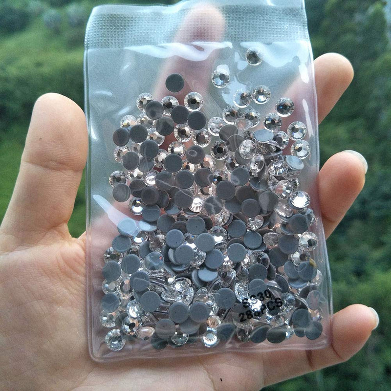 Queenme 576pcs SS30 Clear Hotfix Crystals Mixed Size Flatback Rhinestones for Clothes Shoes Crafts Hot Fix Round Glass Gems Stones Flat Back Iron on Rhinestones for Clothing 6MM - NewNest Australia