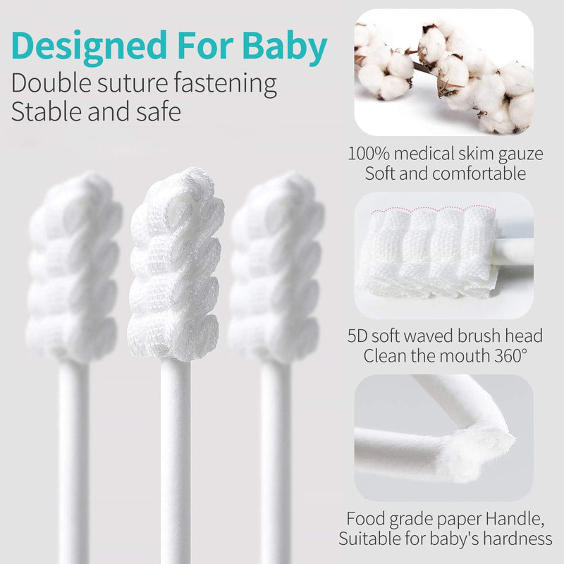 Baby Tongue Cleaner, Newborn Baby Toothbrush, 48PCS Disposable Infant Toothbrush Clean Baby Mouth,Gauze Gum Cleaner Toothbrush Baby Oral Cleaning Stick Dental Care for 0-36 Month Baby 1Pack - NewNest Australia