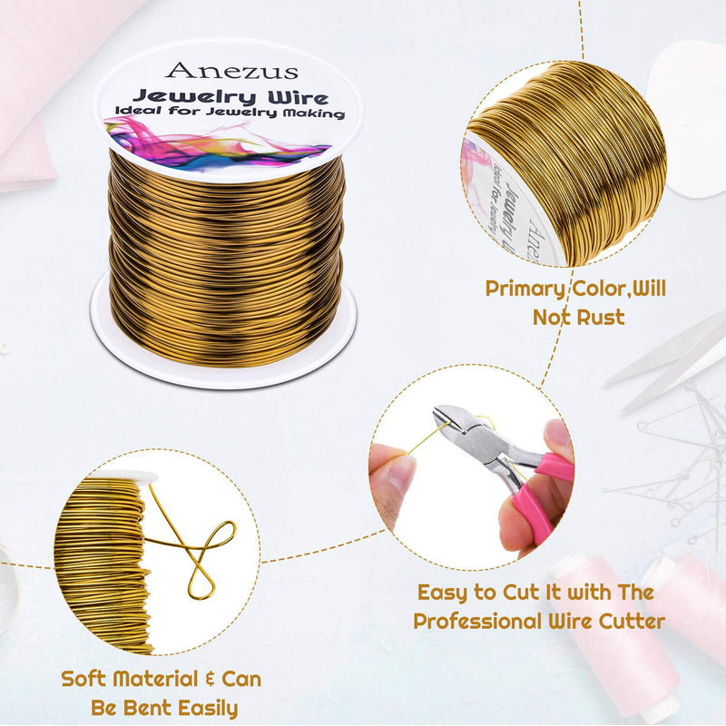 20 Gauge Jewelry Wire, Anezus Craft Wire Tarnish Resistant Copper Beading Wire for Jewelry Making Supplies and Crafting (Antique Bronze) Antique Bronze - NewNest Australia