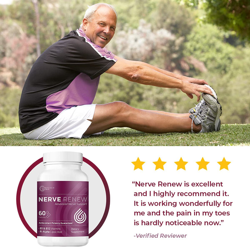 Nerve Renew Advanced Nerve Support - Natural Nerve Discomfort Support with R-Alpha Lipoic Acid and Vitamin B Complex - 60 Capsules - Antioxidant Potency, Fast-Acting Formula 60 Count (Pack of 1) - NewNest Australia