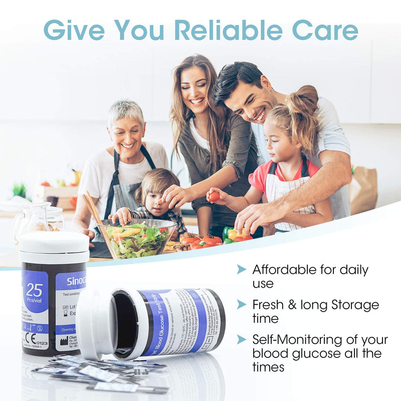 sinocare Diabete Blood Glucose Test Strips x 100 & Diabetes Lancets x 100, Safe AQ Angel Test Strips, Blood Sugar Test Strips for Safe AQ Angel Only Test strips & Lancets * 100 - NewNest Australia