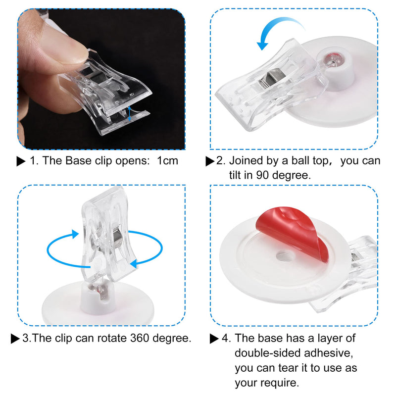 MECCANIXITY Plastic Merchandise Sign Clip, Rotatable Clip-on Holder Stand, Price Display Tags 4x4.5cm (WxH) Pack of 16pcs - NewNest Australia