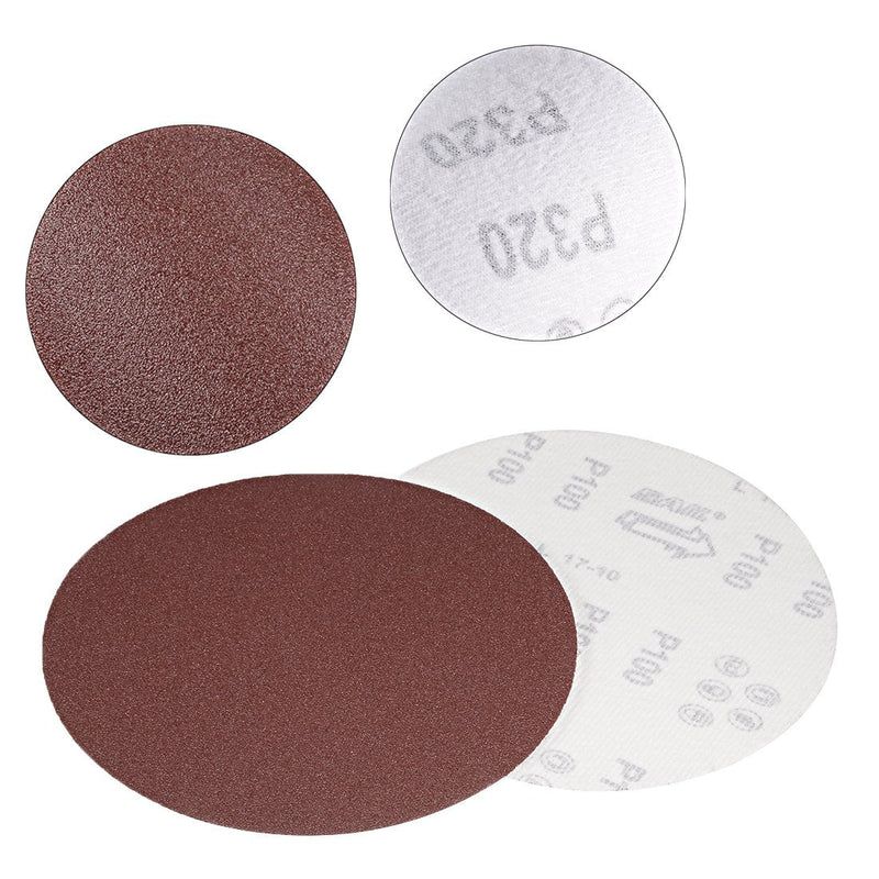 uxcell 20Pcs 7 Inch Hook and Loop Sanding Disc 100 Grits Flocking Sandpaper for Random Orbit Sander Brown - NewNest Australia