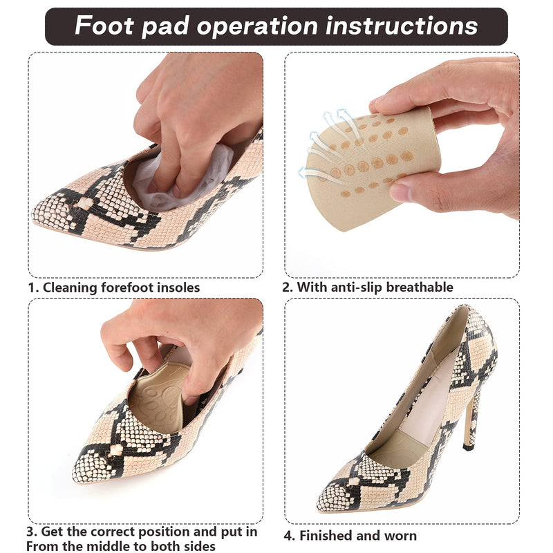 Yolev 2Pairs High Heel Memory Foam Ball of Foot Support Cushions Metatarsal Forefoot Pads Pain Relief Insoles for Women's Heels Non-Slip Shoe Inserts to Make Too Big Shoes Fit Tighter - NewNest Australia