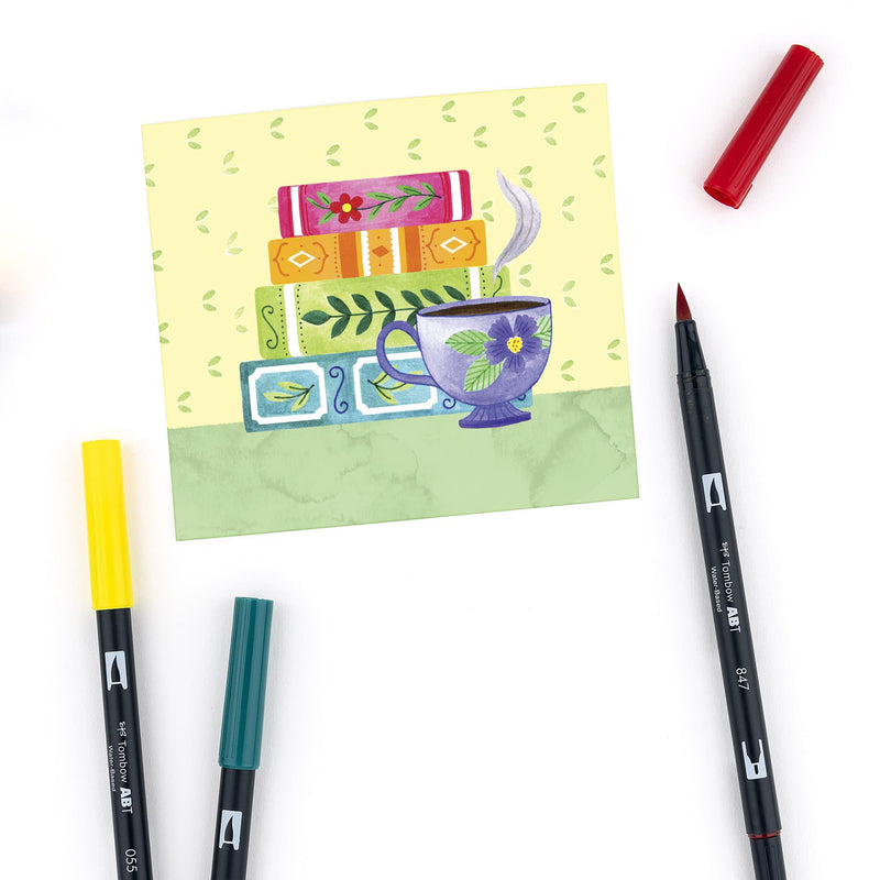 Tombow 56167 Dual Brush Pen Art Markers, Primary, 10-Pack. Blendable, Brush and Fine Tip Markers 1-Pack - NewNest Australia