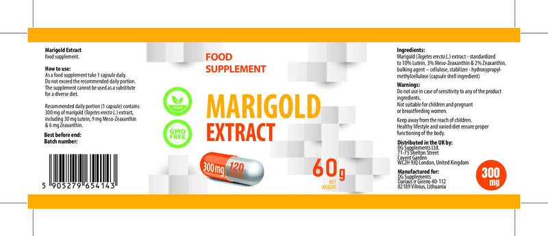 Lutein 30mg Meso-zeaxanthin 9mg Zeaxanthin 6mg from marigold extract 120 vegan capsules 300mg, laboratory tested, high dose, non-GMO - NewNest Australia