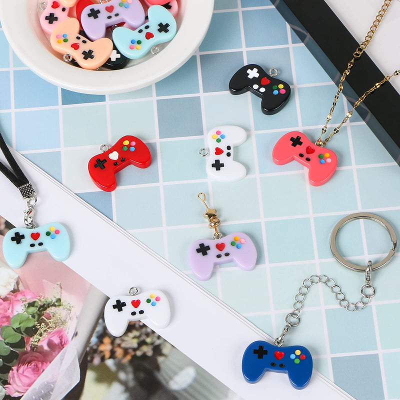 18 Pcs Video Game Controller Charms, MIKIMIQI 9 Colors Video Game Pendant Key Ring Colorful Resin Video Game Beads for Women Girls DIY Jewelry Making Video Game Party Favors Keychains - NewNest Australia