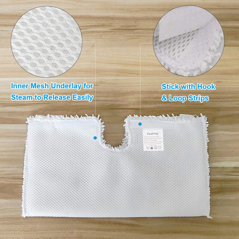 Fushing 3Pcs Steam Mop Pads, Washable Microfiber Cleaning Steamer Replacement Pads for Shark Steam Mop S3501 S3601 S2902 S3901 S3550 S3601D S3801 S3801CO SE450 S2901 3 Pack - NewNest Australia