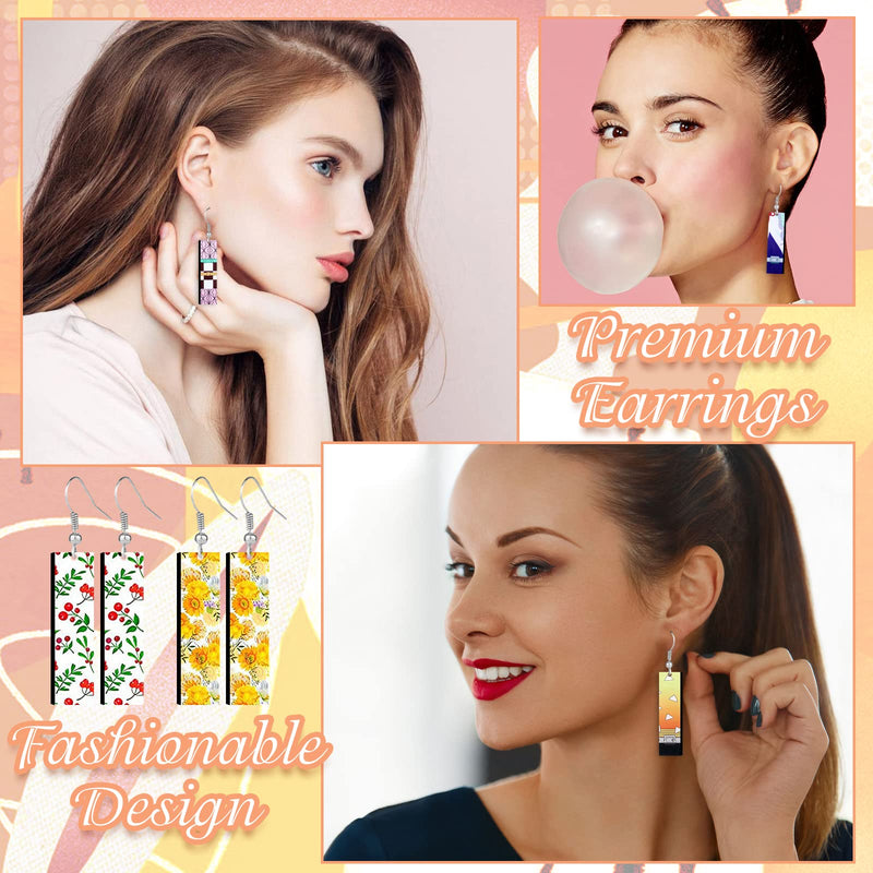 ZOCONE 60 Pcs Sublimation Earrings Blank, Sublimation Printing Earrings Unfinished Rectangular Heat Transfer Earring Pendant with Earring Hooks Cardboard Bags for Women Girls DIY Earring Project - NewNest Australia