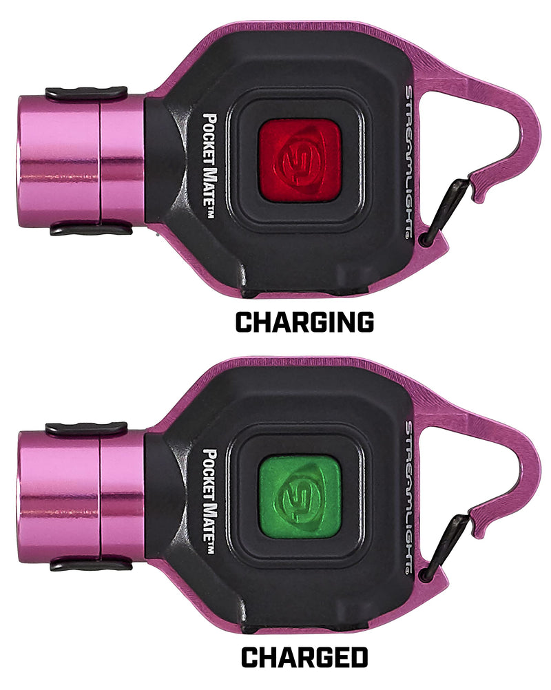 Streamlight 73303 325 Lumen Pocket Mate Keychain/Clip-on USB Rechargeable Flashlight, Pink - NewNest Australia