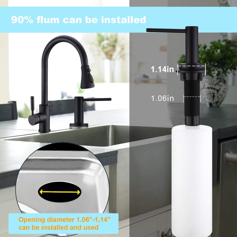 TUTEW Soap Dispenser,Dish Soap Dispenser for Kitchen,Commercial Kitchen Sink Soap Dispensers,Hand Soap Dispenserr with Large 17 oz Bottle,Black Soap Dispenser Black - NewNest Australia