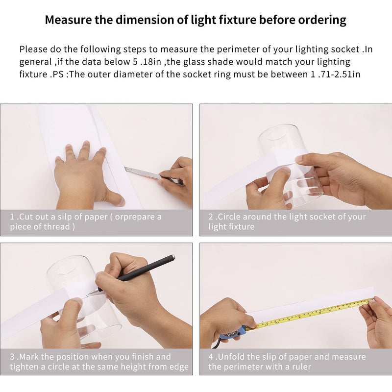 Clear Glass Shades Replacements 1-Pack 5.5in Height, 3.5in Diameter, 1.65in Fitter, Clear Cylinder Glass Lamp Shade High Transmittanc Glass Shade Cover Globes for Light Fixtures Clear Cylinder Glass Shade 1 Pack - NewNest Australia