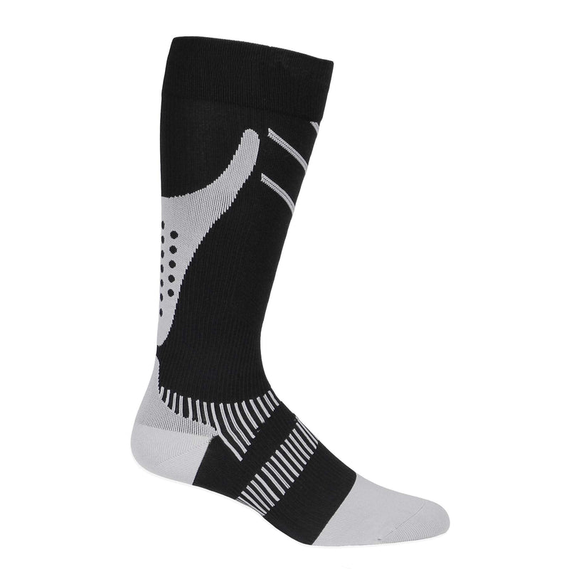 NuVein Compression Socks, 15-20 mmHg Support for Athletic Performance and Medical Recovery, Knee High, Closed Toe, Silver on Black, X-Large - NewNest Australia