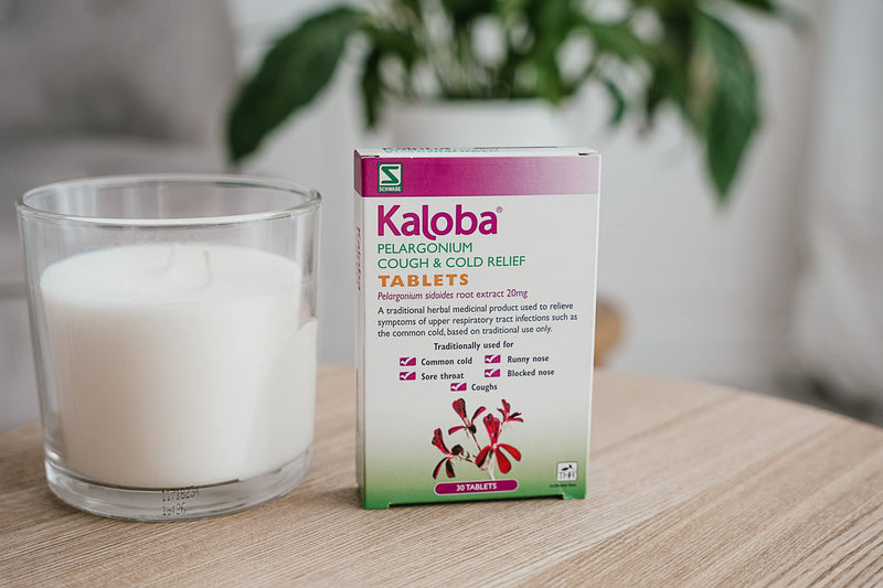 Schwabe Pharma - Kaloba Cough & Cold Relief Tablets - Pelargonium Sidoides Root Extract 20mg - Traditionally Used for Common Cold, Runny Nose, Sore throat, Blocked Nose, Coughs - 30 Tablets - NewNest Australia