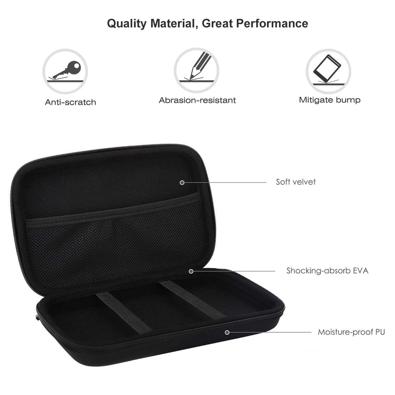 MoKo 7-Inch GPS Carrying Case, Portable Shockproof EVA Hard Shell Protective Pouch Travel Storage Bag for Car GPS Navigator Garmin/Tomtom/Magellan Devices with 7" Display - Black - NewNest Australia