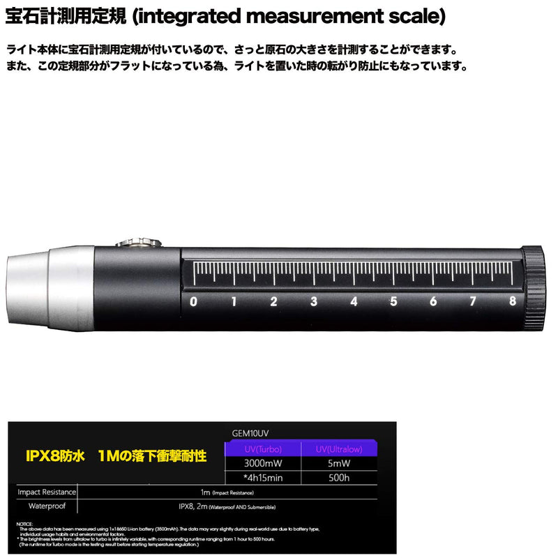 Nitecore GEM10UV Gem Identification Flashlight with Ultraviolet LED, Black - NewNest Australia