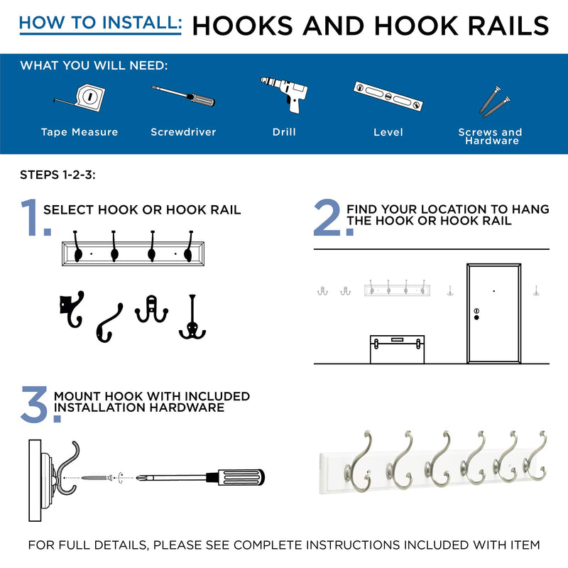 NewNest Australia - Franklin Brass FBKEYT4-WSE-R, 9 Inches Key Rail / Rack, with 4 Hooks, in White & Satin Nickel 9" Key Rail / Rack 