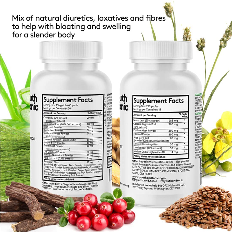 3pk Detox Cleanse Kick Off Weight Management | Colon Cleanser + Water Loss Pills w Dandelion + ACV Full Body Detox + Probiotics | Flat Stomach & Waist Line Reduction|Restart Metabolism Bloating Relief - NewNest Australia