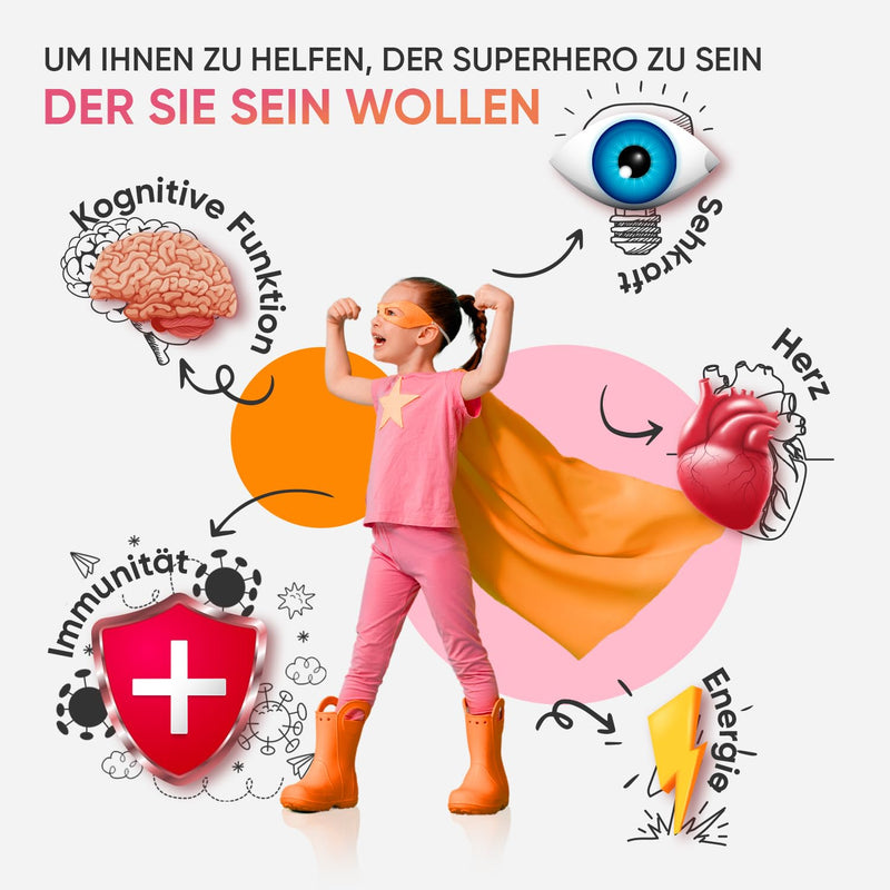 Maxmedix Multivitamin Gummy Bears For Children - With Omega 3, 6, 9, Iodine & Zinc - 120 Vitamin Gummies - Vitamin C, D3, B - Vegetarian & Tested Ingredients - No Gelatin & Additives - NewNest Australia