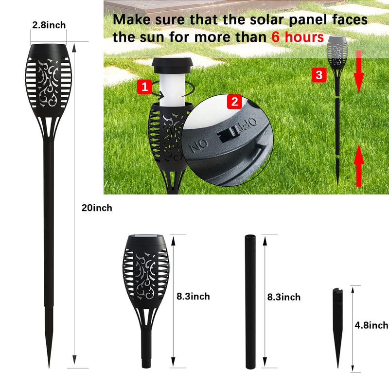 AOUNQ Solar Lights Outdoor Waterperoof Blue,?2022 Upgraded? Outdoor Solar Torch Lights with Flickering Flame, 4Pack Mini Solar Outdoor Lights for Garden Patio Yard Pathway Decoration-Auto On/Off Blue-4Pack - NewNest Australia