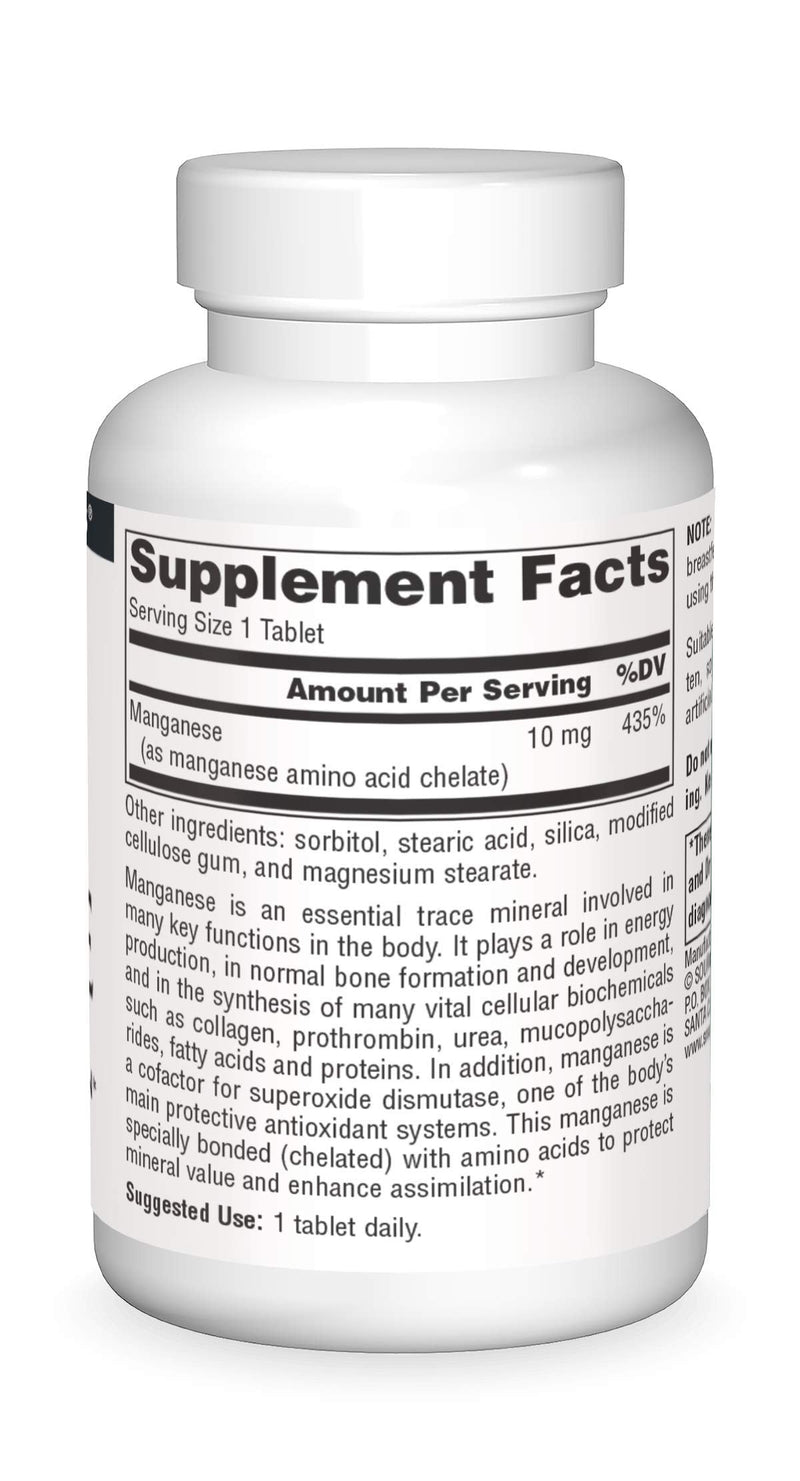 Source Naturals Manganese, Amino Acid Chelate - Supports Energy Production - 250 Tablets 1 250 Count (Pack of 1) - NewNest Australia