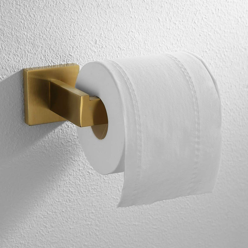 Estrend Bathroom Toilet Paper Holder Stainless Steel Wall Mounted Tissue Roll Hanger Brushed Gold - NewNest Australia