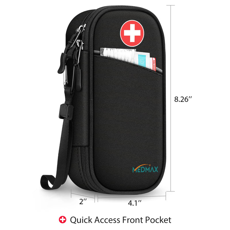 MEDMAX Insulin Cooler Bag with 2 Ice Packs - Portable Diabetic Bag Water-Repellent Insulated Medicine Bag Organizer Cooler Bag for Insulin Pen and Other Diabetic Accessories (Black) Black - NewNest Australia