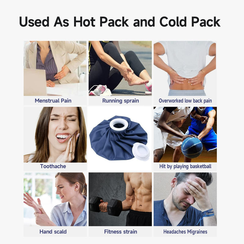BICAREE Ice Pack for Injuries Reusable, Ice Bags Hot Water Bag for Hot & Cold Therapy and Pain Relief with Cover, No-Leak Elastic Breathable Ice Bag, Size 11", Blue classic 11'' - NewNest Australia
