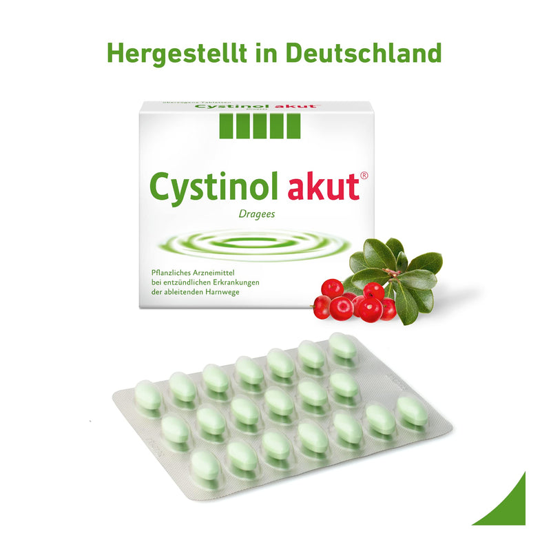 Cystinol acute 100 dragees for acute, uncomplicated cystitis and urinary tract infection - herbal medicine - quick and antibacterial 100 pieces (pack of 1) - NewNest Australia