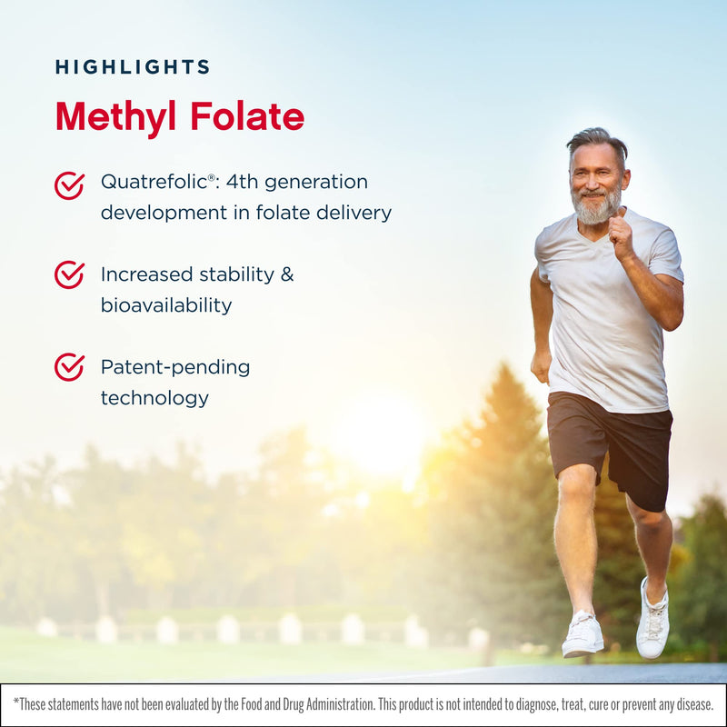 Jarrow Formulas Methyl Folate 400 mcg - 60 Veggie Caps - Highly Biologically Active Form of Folate - 4th Generation Folic Acid Technology - 60 Servings 60 Count (Pack of 1) - NewNest Australia