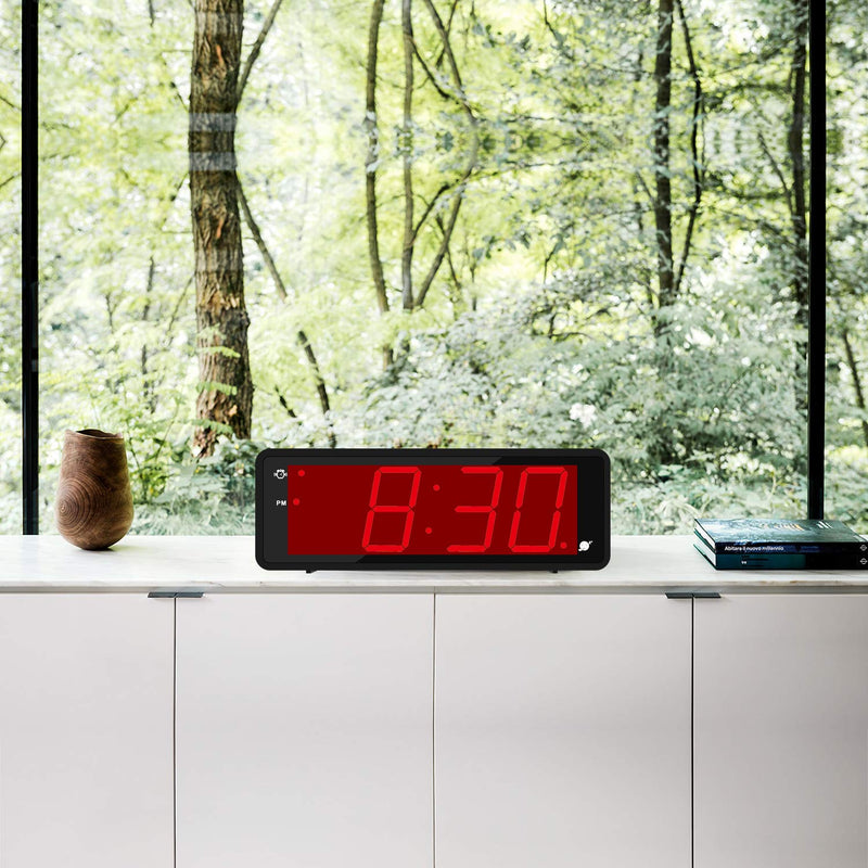 NewNest Australia - KWANWA Digital Alarm Clock Large Display with 1.8" LED Numbers, Battery Operated Only, 12/24H Time Display, Snooze and Loud Alarm 