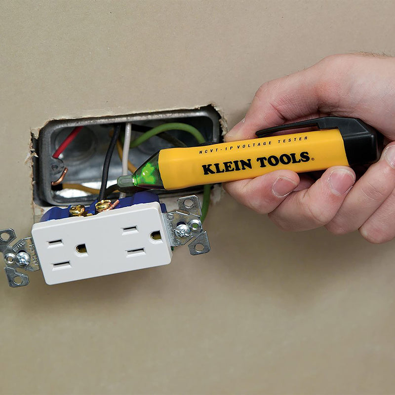 Klein Tools NCVT1P Voltage Tester, Non-Contact Voltage Detector Pen, 50V to 1000V AC, Audible and Flashing LED Alarms, Pocket Clip NCVT Pen - NewNest Australia