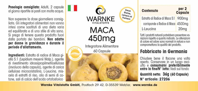 Maca 450 mg - High Dose & Vegan - Yellow Maca Root Extract - 4500 mg per Daily Dose - 60 Capsules - NewNest Australia