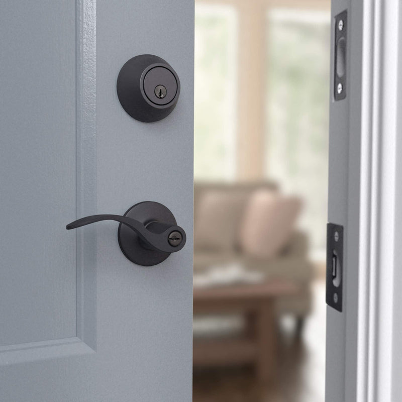 Amazon Basics Deadbolt - Single Cylinder - Matte Black Standard - NewNest Australia