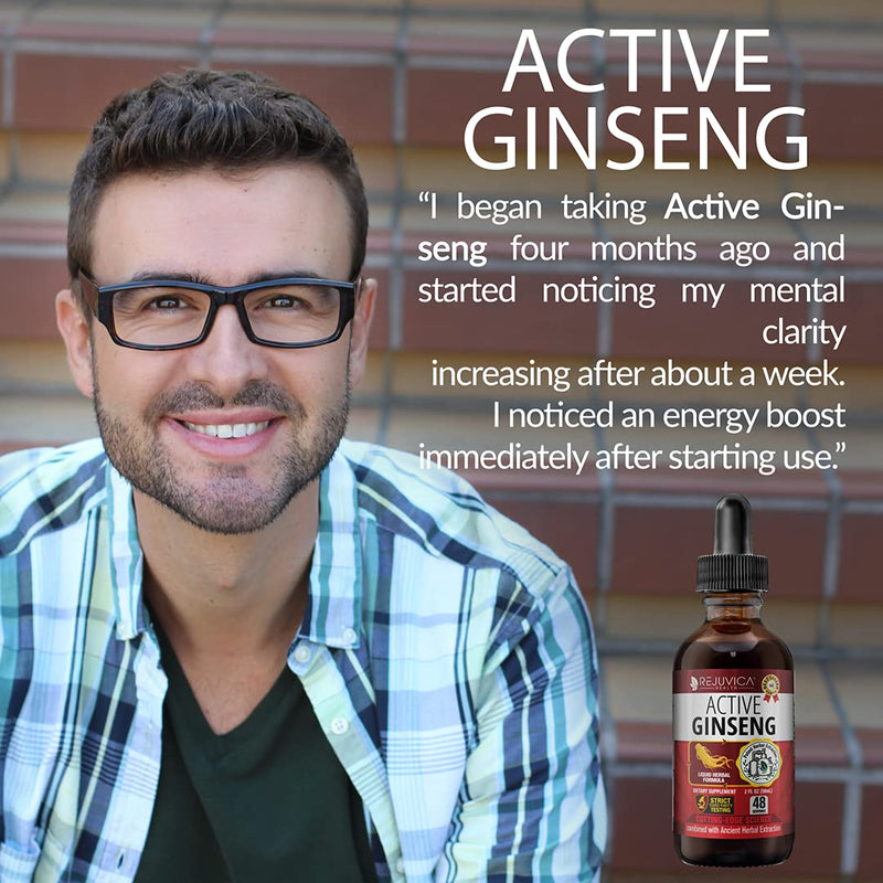 Active Ginseng Korean Red Panax Ginseng with Natural Ginsenosides - All-Natural Advanced Liquid Solution for 2X Absorption - Supports Healthy Energy, Vitality, Mood and More - NewNest Australia