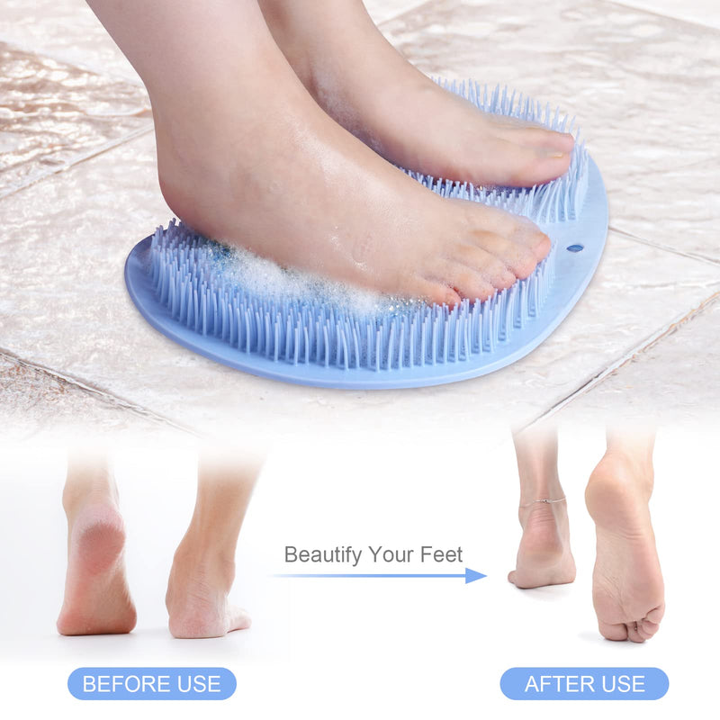 ACWOO Foot Scrubber for Shower, Foot Cleaner Massager Mat with Non-Slip Suction Cups, Shower & Bath Foot Scrubber Mat for Foot Care, Exfoliation, Spa, Foot Circulation & Reduces Foot Pain (Blue) Blue - NewNest Australia