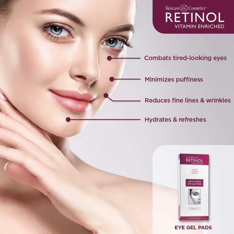 Retinol Anti-Aging De-Puffing Eye Gel Pads - 10 Treatments (10 Pairs) - NewNest Australia