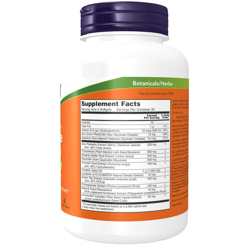 NOW Supplements, Prostate Health, Clinical Strength Saw Palmetto, Beta-Sitosterol & Lycopene, 90 Softgels - NewNest Australia