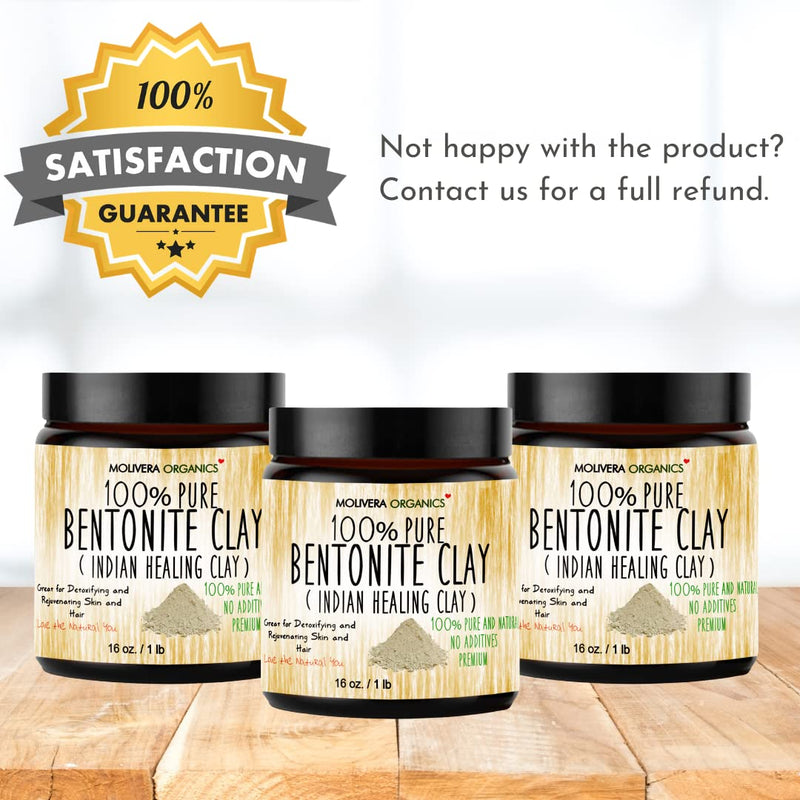 Molivera Organics Bentonite Clay for Detoxifying and Rejuvenating Skin and Hair, 16 oz. - NewNest Australia