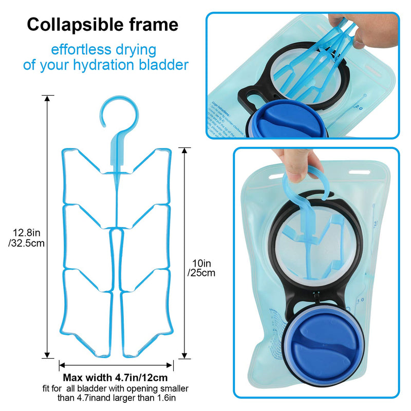TAGVO Hydration Bladder Cleaning Kit for Universal Water Reservoir, 4 in 1 Cleaner Set-Flexible Long Brush for Hose, Small Brush for Bite Valve, Big Brush for Bladder & Collapsible Hanger for Drying - NewNest Australia