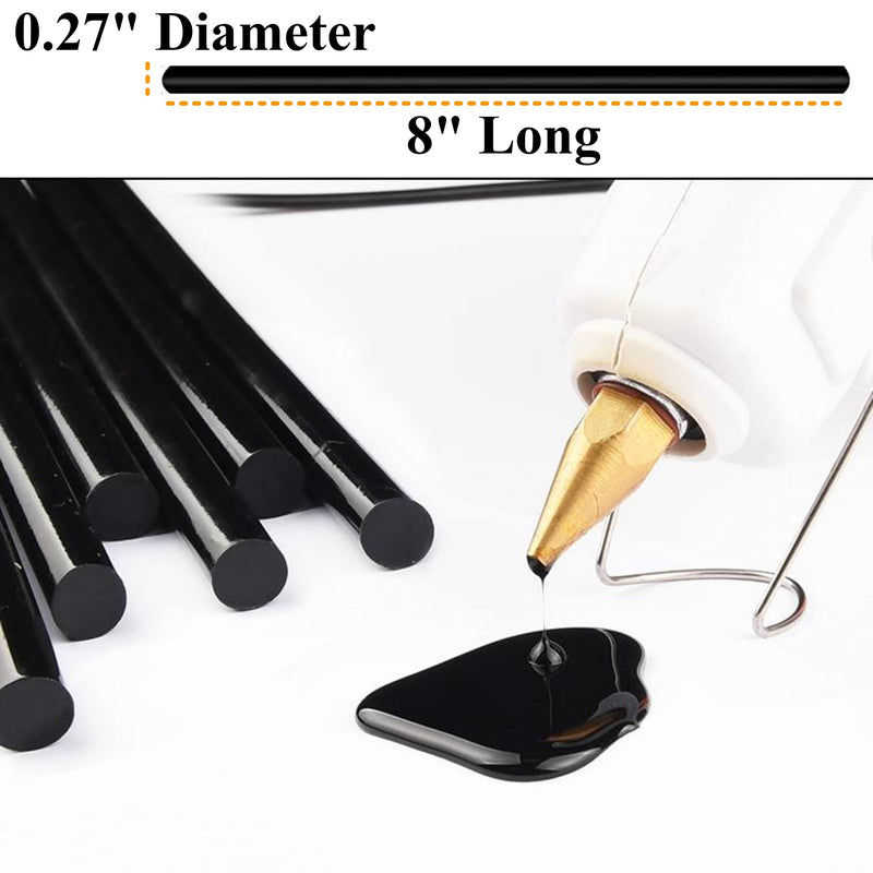 Mini Black Hot Glue Gun Sticks 40 PCS 8" Long x 0.27" Diameter Compatible with Most Glue Guns - NewNest Australia