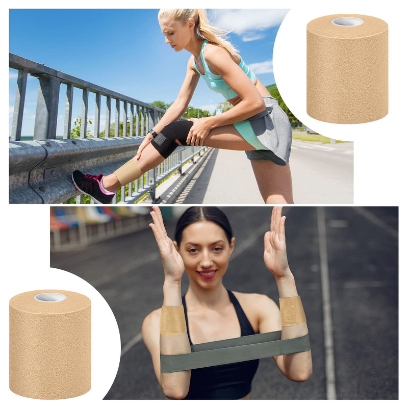 3 Pieces Athletic Pre Wrap Tape for Hair Foam Underwrap Tape Sports Pre-wrap Athletic Tape Underwrap for Hair Ankle Wrists Knees Sports 2.75 Inch by 30 Yards (Beige) Beige - NewNest Australia