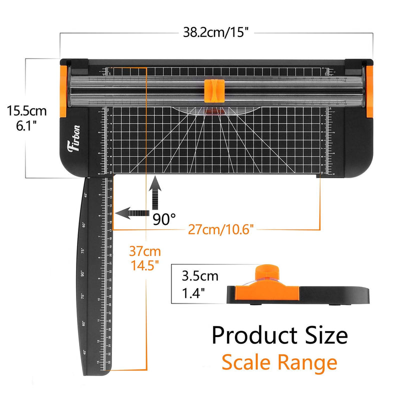 Firbon A4 Paper Cutter 12 Inch Titanium Paper Trimmer Scrapbooking Tool with Automatic Security Safeguard and Side Ruler for Craft Paper, Coupon, Label and Cardstock (Black) - NewNest Australia