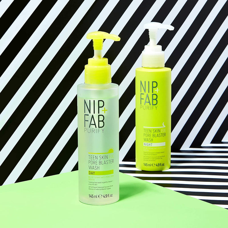 Nip + Fab Teen Skin Fix Pore Blaster Night Face Wash with Salicylic Acid, Wasabi Extract, and Tea Tree Oil Cleansing Purifying Facial Cleanser for Breakouts Acne Prevention and Refining Pores,144.91ml - NewNest Australia