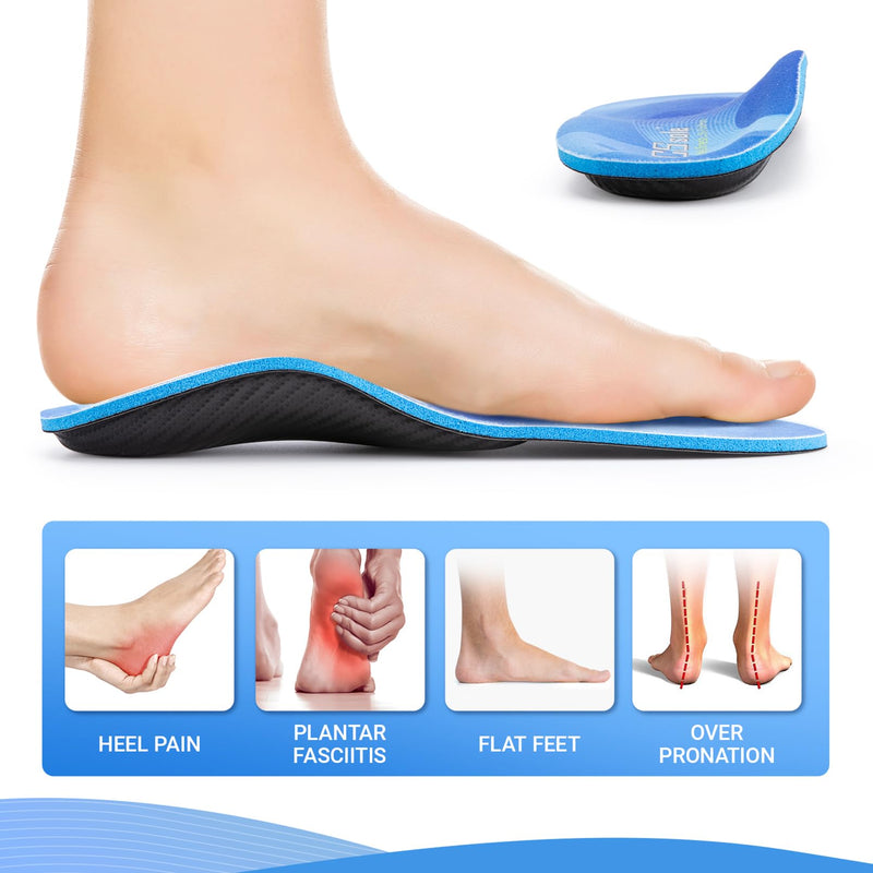 PCSsole High Arch Supports Orthotic Insoles,Shoe Inserts for Flat Feet,Plantar Fasciitis,Feet Pain,Pronation,Heel Pain for Men and Women Men(8.5-9)28cm Blue-new - NewNest Australia