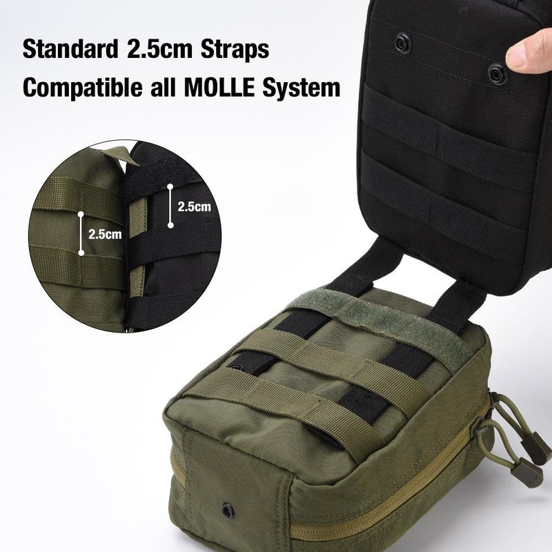 First Aid Medical Bag, First Aid Pouch Emergency Survival Kit Outdoor Backpack Molle Bag For Home Car Hunting Workplace Camping Travel 1000D Oxford Fabric (Army Green) - NewNest Australia