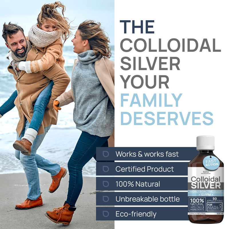 Colloidal silver 10ppm 500 ml ● Premium silver water Stronger than 25ppm ● For humans, dogs & cats ● Carbon neutral ● 100% natural with 2 ingredients 500.00 ml (pack of 1) - NewNest Australia
