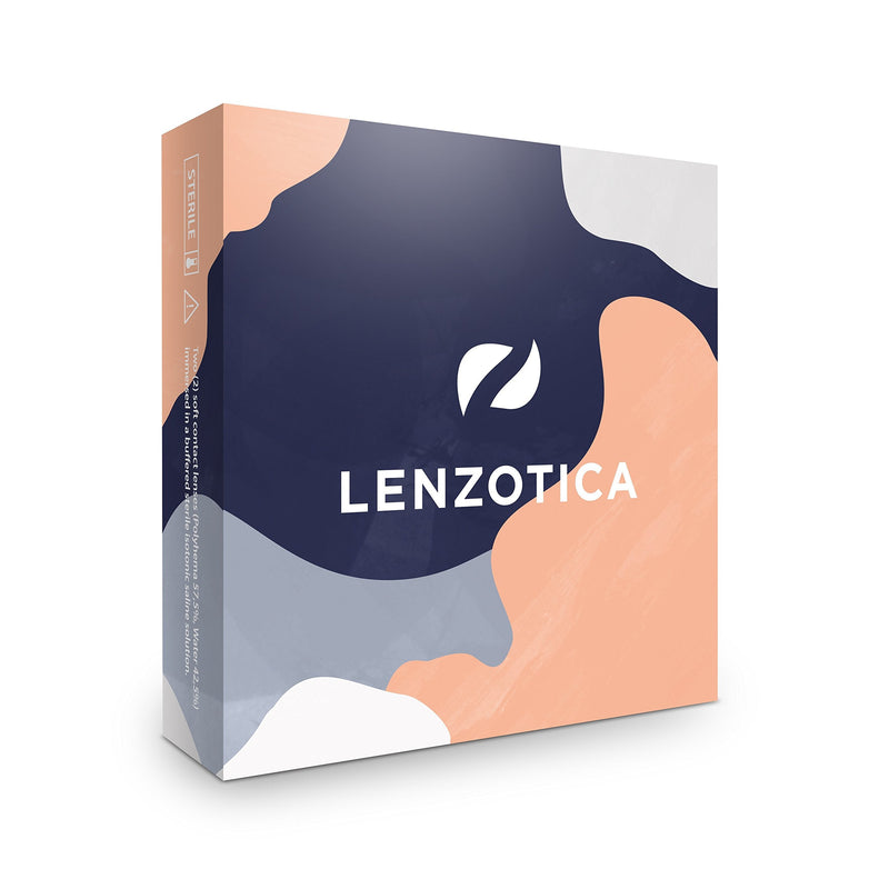 Lenzotica Very Strong Natural Opaque Blue Contact Lenses Colored Atlantis Gray + Container, 1 Pair (2 Pieces), Dia 14.00, No Prescription, 0.00 Dioptres, 3 Month Lenses, No Prescription, Soft Lens - NewNest Australia