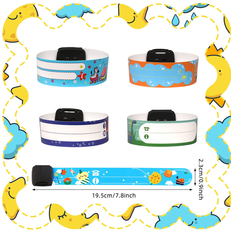 14 Pieces Children Safety ID Wristband Reusable Identification Bracelets Waterproof ID Band Safety Wristband for Boys and Girls (Delicate Style) - NewNest Australia